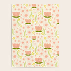 Peach pink flowers pattern Poster Gallery Image 4