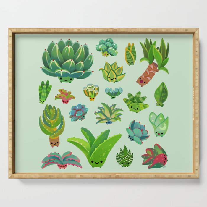 Baby succulent 1 - light Serving Tray Gallery Image 1