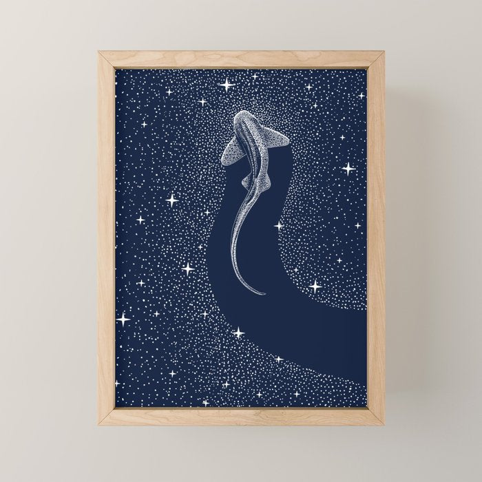 Leopard Shark in Cosmos Mini Art Print Gallery Image 1