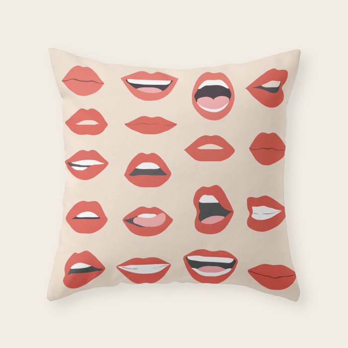 Lips III Throw Pillow Gallery Image 6
