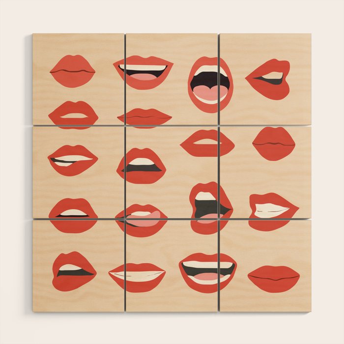 Lips III Wood Wall Art Gallery Image 1