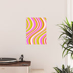 Wavy Stripes XVIII - Y2K Pink and Green Poster Gallery Image 2