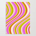 Wavy Stripes XVIII - Y2K Pink and Green Poster Gallery Image 4