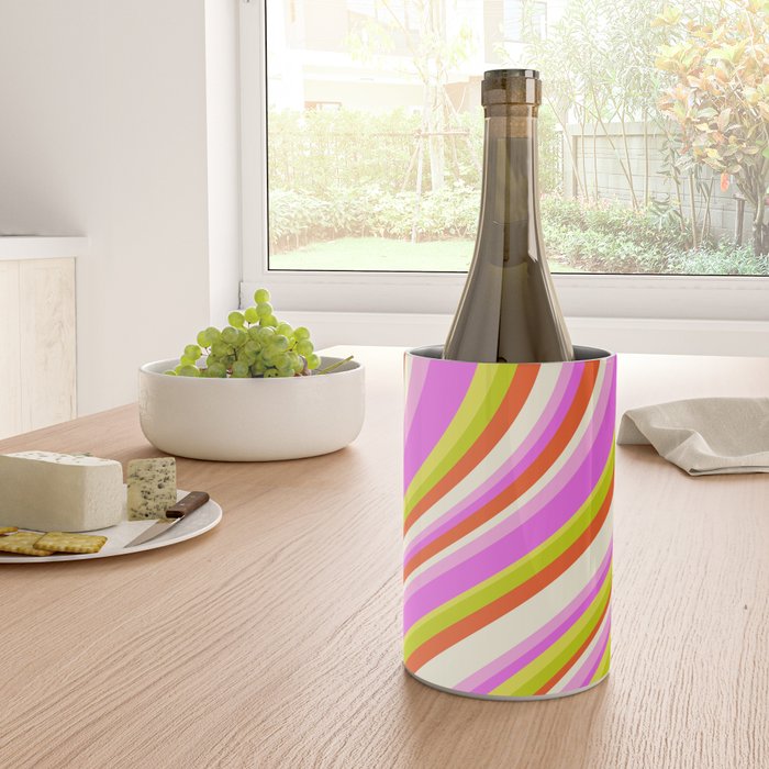Wavy Stripes XVIII - Y2K Pink and Green Wine Chiller Gallery Image 4