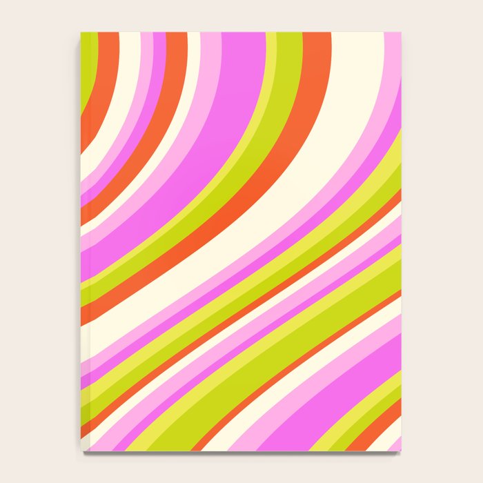 Wavy Stripes XVIII - Y2K Pink and Green Notebook Gallery Image 4