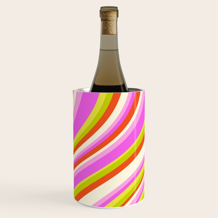 Wavy Stripes XVIII - Y2K Pink and Green Wine Chiller Gallery Image 1