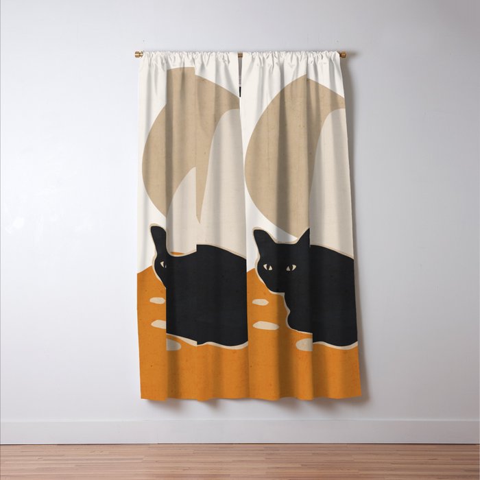 Minimal Abstract Art Cat 3 Window Curtain Gallery Image 3