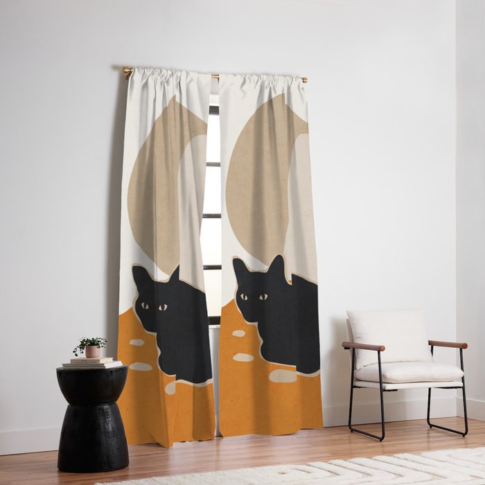 Minimal Abstract Art Cat 3 Window Curtain Gallery Image 2