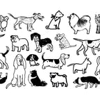 Black and White Dog Drawings | Cute Dog Breeds Pattern Coffee Mug Gallery Image 2