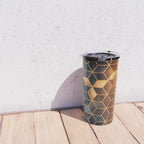 Golden Gradient Cubes Travel Mug Gallery Image 4