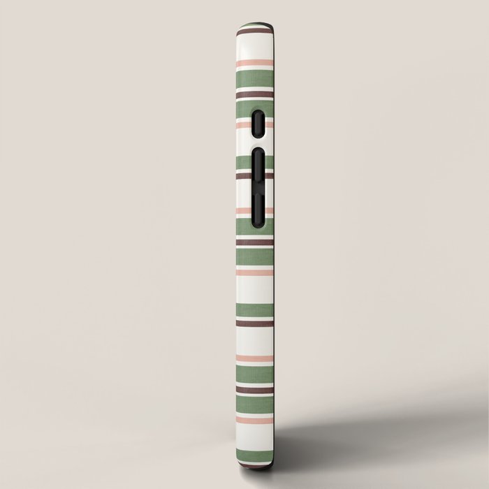 Daybed Stripe Ivory Green Multi iPhone Case Gallery Image 2