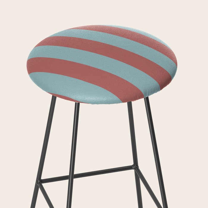 Dusty Pink Greyish Blue Stripe Stool Gallery Image 2