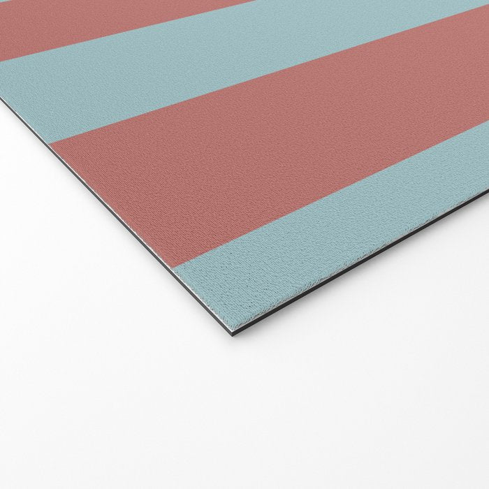 Dusty Pink Greyish Blue Stripe Welcome Mat Gallery Image 2