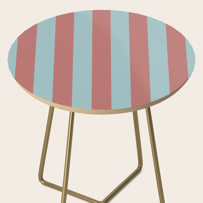 Dusty Pink Greyish Blue Stripe Side Table Gallery Image 2