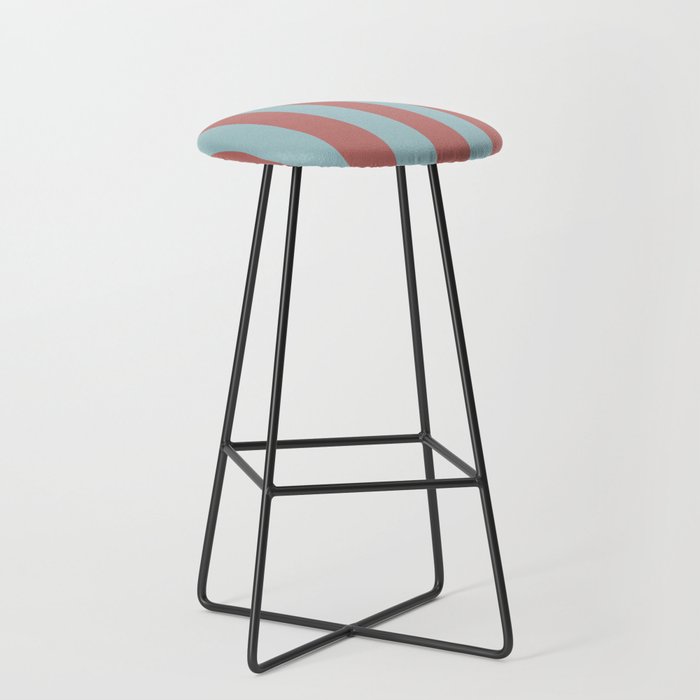 Dusty Pink Greyish Blue Stripe Stool Gallery Image 1