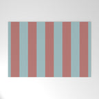 Dusty Pink Greyish Blue Stripe Welcome Mat Gallery Image 1