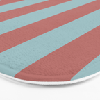 Dusty Pink Greyish Blue Stripe Bath Mat Gallery Image 3