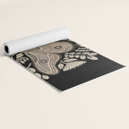 Moth Floral | Black & Brown Yoga Mat Gallery Image 2