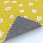 Small Daisies - Yellow, White and Turquoise Rug Gallery Image 4
