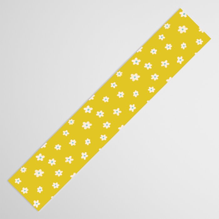 Small Daisies - Yellow, White and Turquoise Table Runner Gallery Image 3