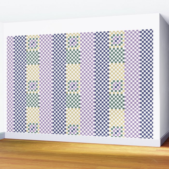 Bold colors block grid A Wall Mural Gallery Image 2
