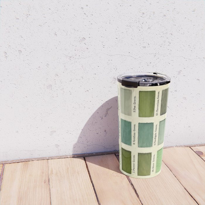 Vintage Color Chart- Green Hues Travel Mug Gallery Image 4