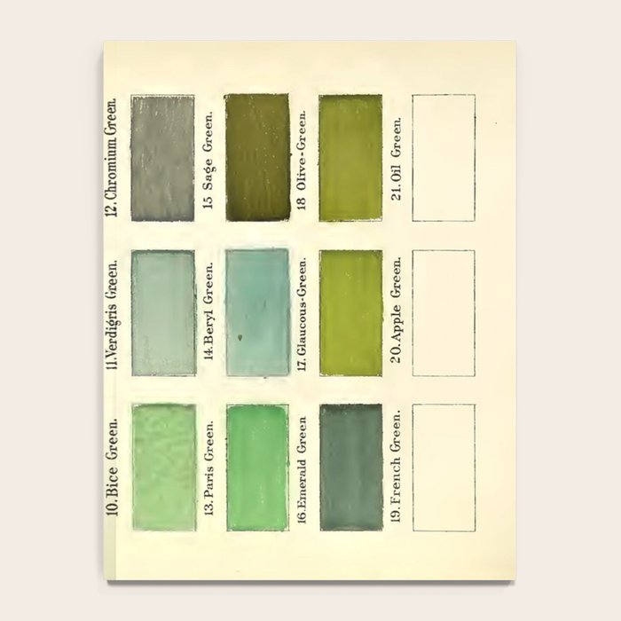 Vintage Color Chart- Green Hues Notebook Gallery Image 4