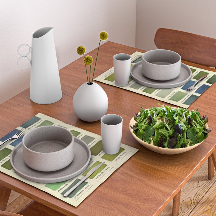 Vintage Color Chart- Green Hues Placemat Gallery Image 2