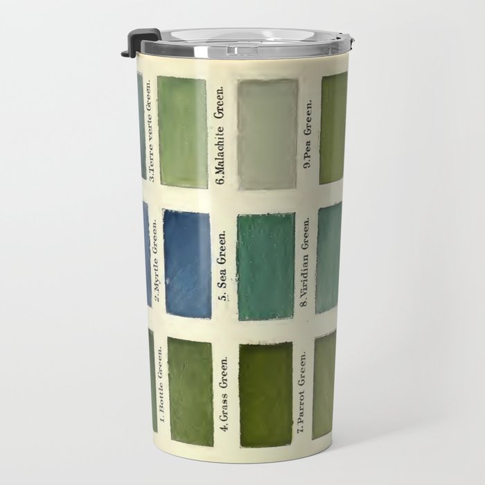 Vintage Color Chart- Green Hues Travel Mug Gallery Image 3