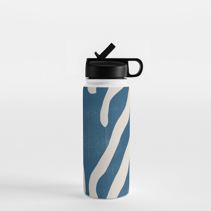 Seagrass Blue Watercolor Plant  Water Bottle Gallery Image 1