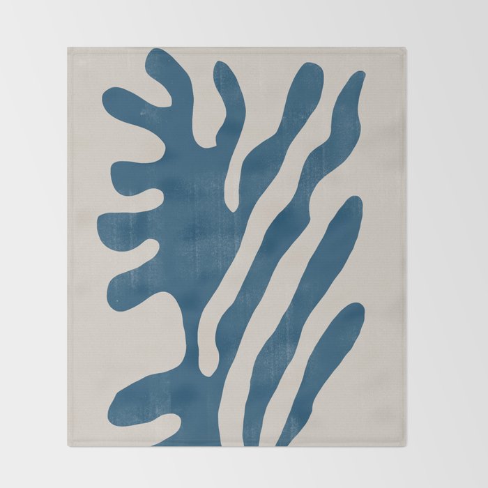 Seagrass Blue Watercolor Plant  Throw Blanket Gallery Image 2