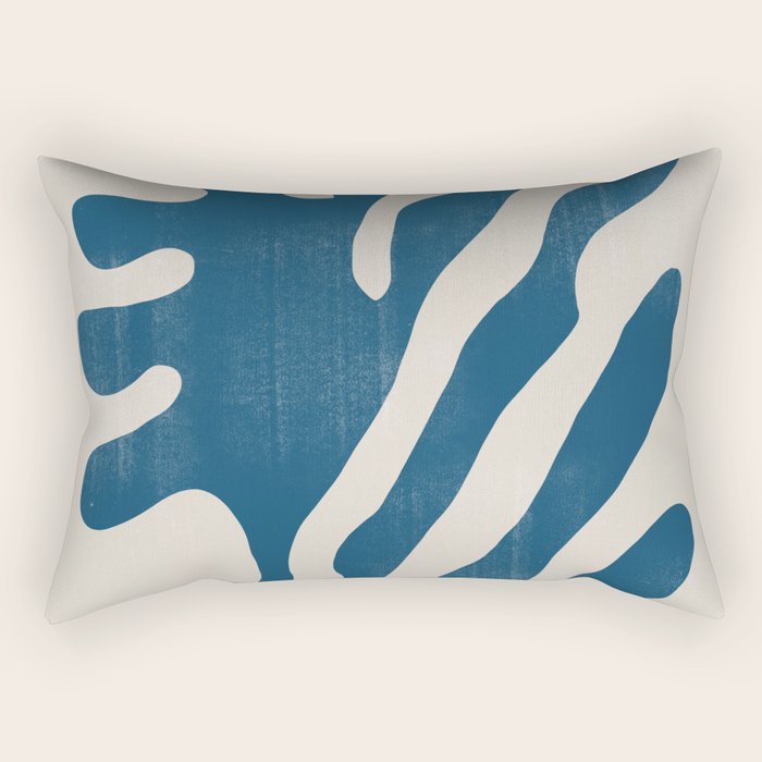 Seagrass Blue Watercolor Plant  Rectangular Pillow Gallery Image 1