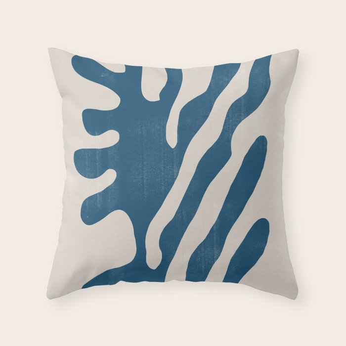 Seagrass Blue Watercolor Plant  Throw Pillow Gallery Image 6