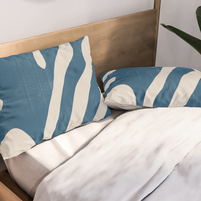 Seagrass Blue Watercolor Plant  Pillow Sham Gallery Image 2