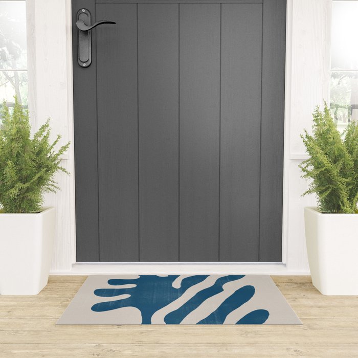 Seagrass Blue Watercolor Plant  Welcome Mat Gallery Image 3