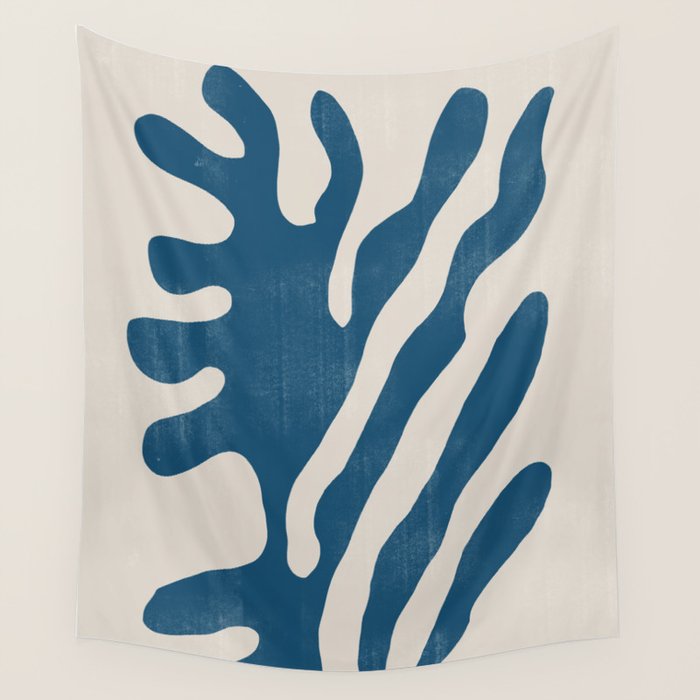 Seagrass Blue Watercolor Plant  Wall Tapestry Gallery Image 4