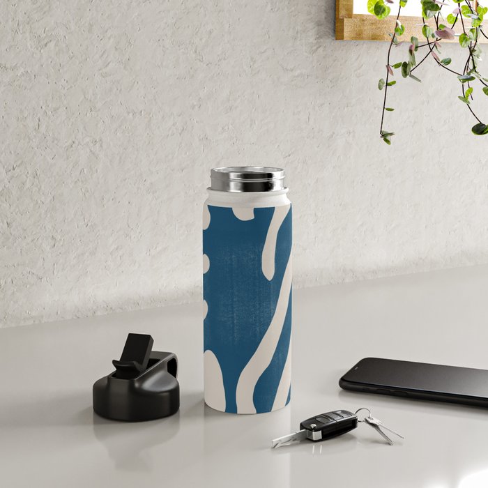 Seagrass Blue Watercolor Plant  Water Bottle Gallery Image 4