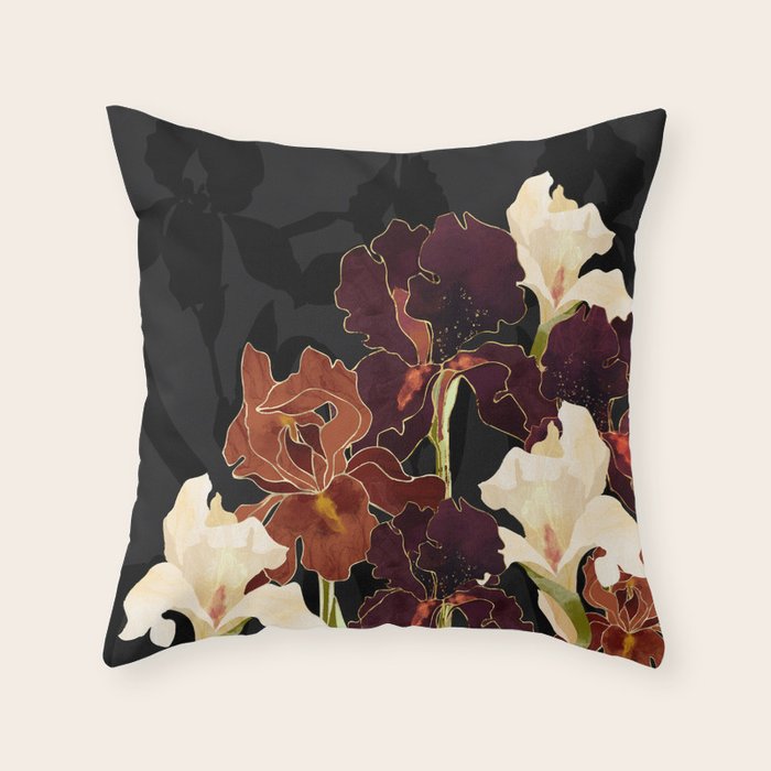 Autumn Iris Throw Pillow Gallery Image 6