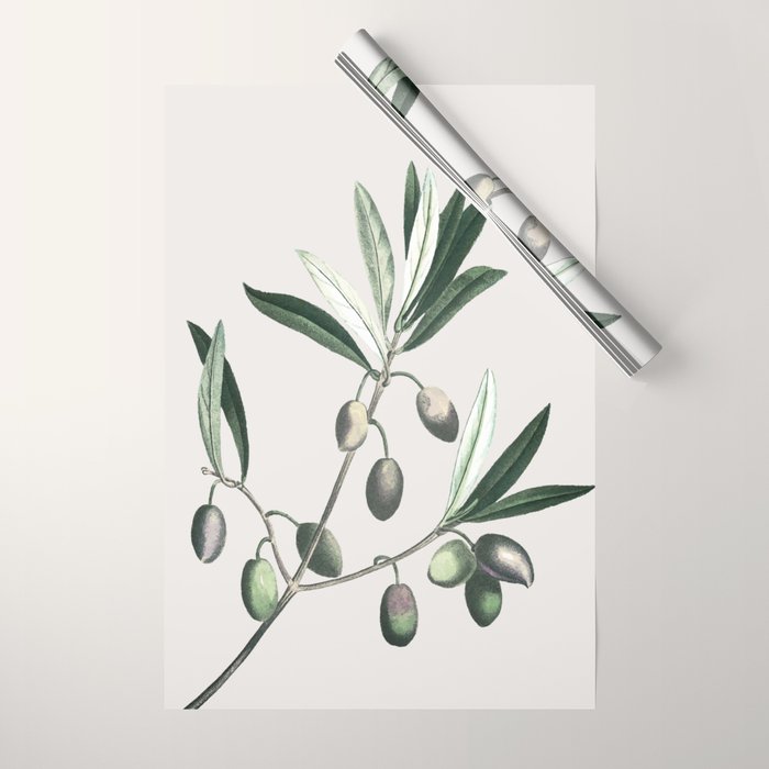 Olive Tree Branch Wrapping Paper Gallery Image 1