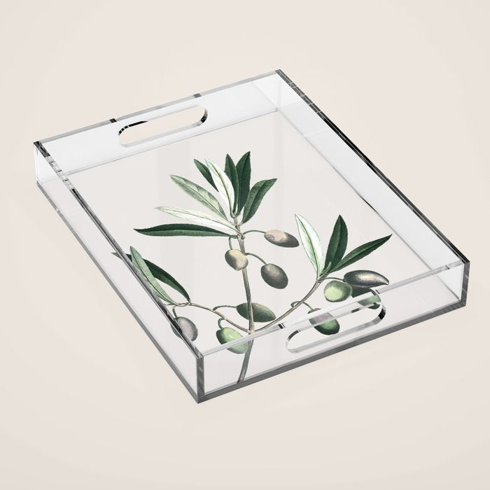 Olive Tree Branch Acrylic Tray Gallery Image 1