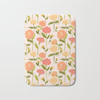 Marigold Dream / Warm Flower Pattern Bath Mat Gallery Image 1