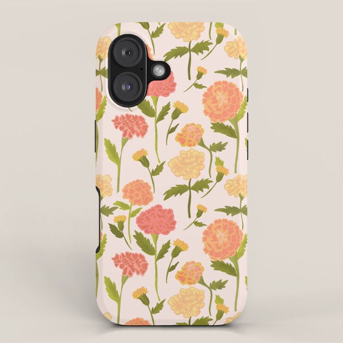 Marigold Dream / Warm Flower Pattern iPhone Case Gallery Image 1