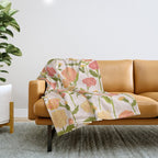 Marigold Dream / Warm Flower Pattern Throw Blanket Gallery Image 1