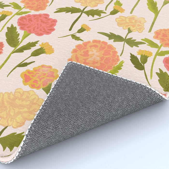 Marigold Dream / Warm Flower Pattern Rug Gallery Image 4