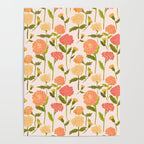 Marigold Dream / Warm Flower Pattern Poster Gallery Image 4