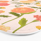 Marigold Dream / Warm Flower Pattern Bath Mat Gallery Image 3