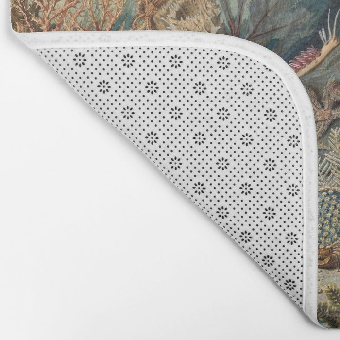 Ocean Life by James M Sommerville 1859 Funky Quirky Cute Cozy Boho Maximalism Maximalist Bath Mat Gallery Image 2