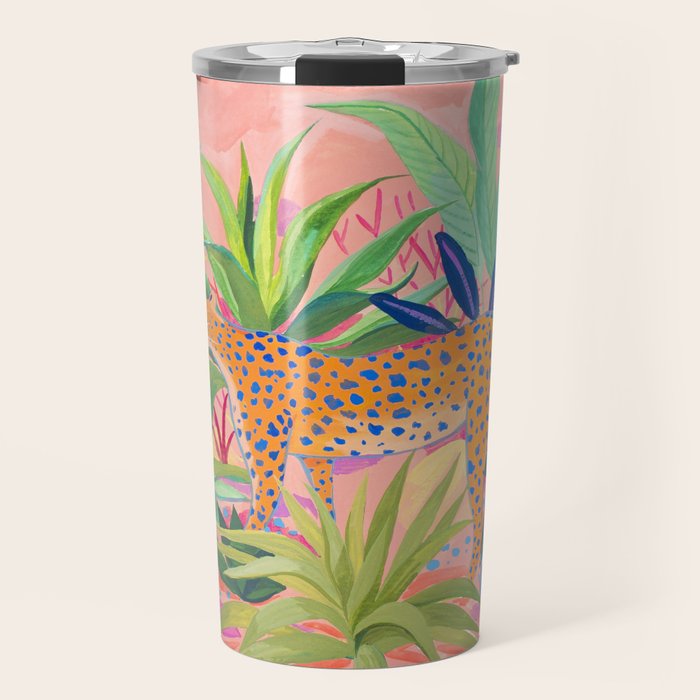 Leopard in Succulent Garden Travel Mug Gallery Image 1