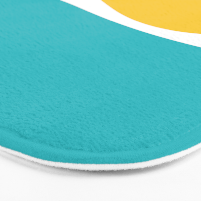 Simple Waves 2 - Turquoise and Yellow Bath Mat Gallery Image 3