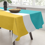 Simple Waves 2 - Turquoise and Yellow Tablecloth Gallery Image 3